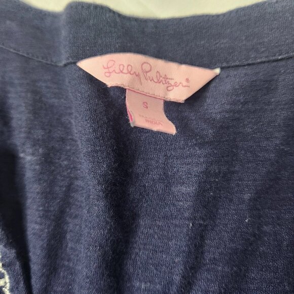 Lilly Pulitzer Women's Small Noelle Tunic Navy Beaded - Picture 7 of 8